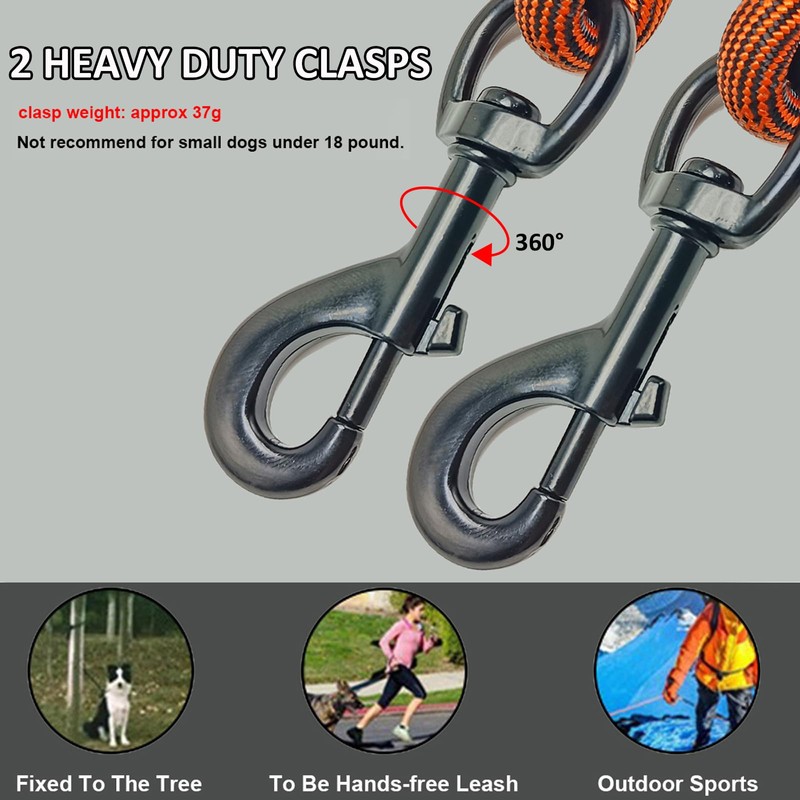BTINESFUL Dog Tie Out, Check Cord Long Tether Rope Leash,