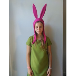 Combo: Cosplay Pink Bunny Hat + Green Dress - Louise Belcher
