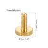 PATIKIL M4x10mm Knurled Thumb Screws, 5 Pack Flat Tip Brass