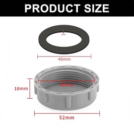 Aestustheri 2PCS 45mm Kitchen Sink Waste Pipe Blanking Cap - Trap Blanking Cap with Female-Thread Washer Stop Ends - Washing Machine Plumbing Fittings - Sealing Joints & Pipe Ends (Grey)