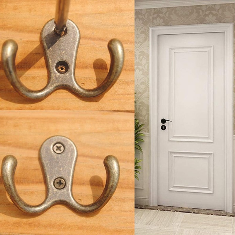 Taiyyi Pack of 8 Colourful Clothes Hooks Vintage Double Wall