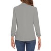 LADI TREND Women's Casual Ruched 3/4 Sleeve Notch Collar Button