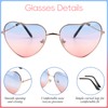 Pack of 3 Heart Party Glasses, Colourful Sunglasses Heart, Hippie