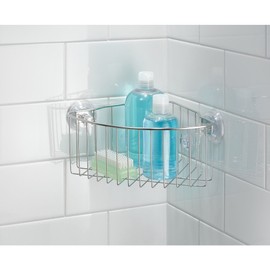 インターデザイン(Interdesign) InterDesign シャワー コーナーバスケット 風呂 バスルーム 吸盤 PowerLock Suction 41820EJ