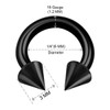 KJM Fashion Pack of 3 Anodised Horseshoe Ring 1.2 mm