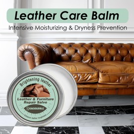 KAKABUBBLE Furniture Salve for Leather & Wood with Boar Bristle Brush, All-in-One Leather Conditioner, Wood Polish & Multi-Surface Restorer for Furniture, Upholstery & Car Vinyl (2)