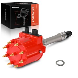 A-Premium Small Block Big Block EFI TBI Distributor Compatible with Chevy GMC Vehicles - V8 5.0L, 5.7L, 7.4L - C/K 1500 2500 Pickup, Camaro, Blazer, Yukon, Jimmy, C60, P30, Tahoe - 1987-1997, Red Cap