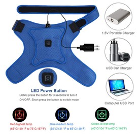 Tbest Wärmedecke, Schulterwärmer, wiederaufladbar, wiederaufladbar, elektrisch, USB, Ersatz für Muskelschmerzen, Schulter, Rotatorenmanschette