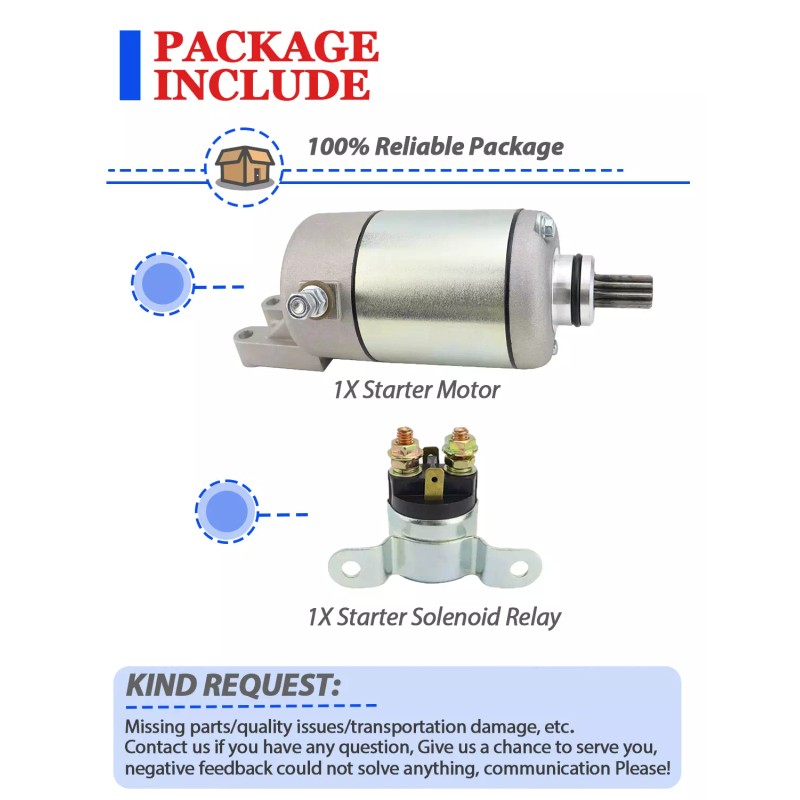 Motorsupermarkets Starter Motor for Can-Am Bombardier Outlander 400 2003-2008 with