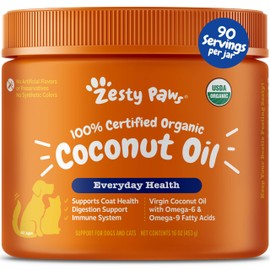 Coconut Oil for Dogs - Certified Organic & Virgin Superfood Supplement - Digestive & Immune Support - 16 OZ