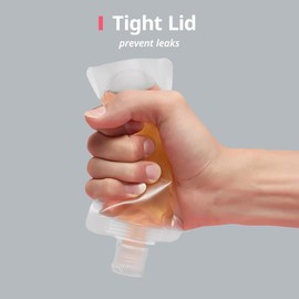 Mulaibdin 15 bolsas de artículos de tocador de tamaño de viaje, 1.7 onzas/50 ml, bolsa recargable para artículos de tocador, macetas de muestra para champú y acondicionador de viaje, accesorios para botellas de viaje (1.7 onzas/50 ml)