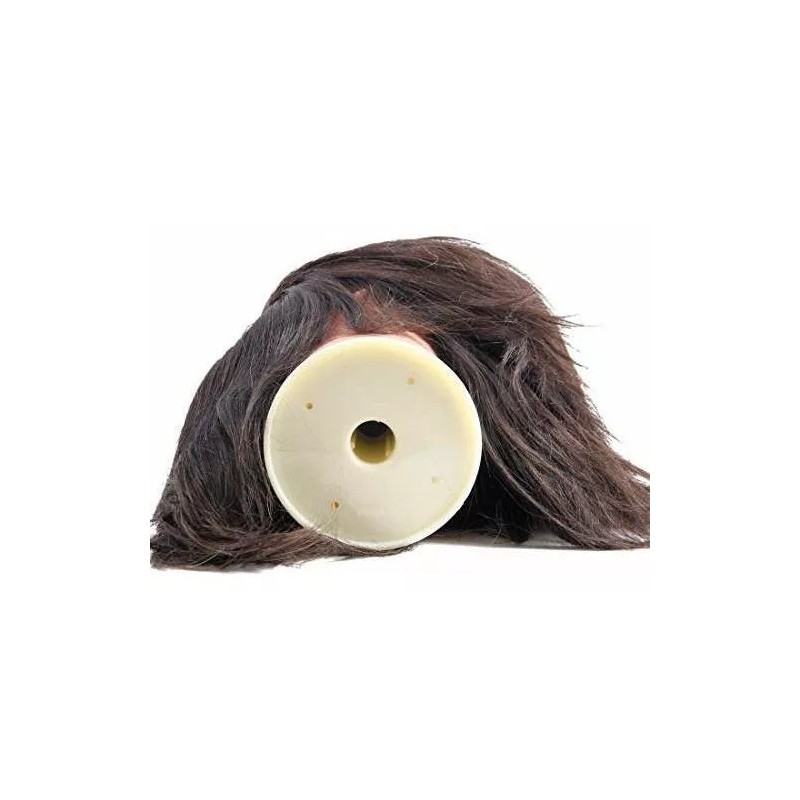 QNI-LMB Cabeza De Maniquí Cabello 100% Human Hair Barberia Cabezote
