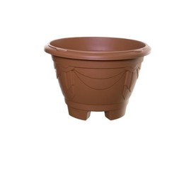 Whitefurze G02036 26cm Round Venetian Planter with Leg - Terracotta