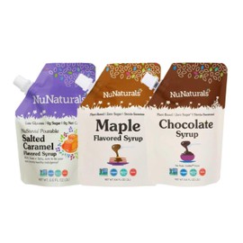 Pourable Maple, Caramel, Chocolate Stevia Syrup, Sugar-Free Syrup 6.6 oz 3 Pack (Multi-Pack)