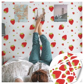 WandSticker4U® - [Set of 3] Strawberries Children's Wall Stickers, Fruity Wall Stickers, Children's Room, Girls & Boys, Strawberry Stickers, Fruit Stickers, Kitchen Fridge Furniture Stickers, DIY