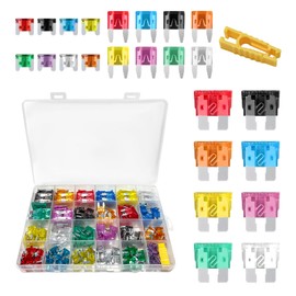JUSTTOP 272 PCS Car Fuses Assortment Kit, Standard & Mini & Low Profile Mini Fuse(2A/ 5A/ 10A/ 15A/ 20A/ 25A/ 30A/ 35A), Automotive Professional Blade Fuses Kit with Fuse Puller