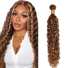 Lakaisa Water Wave Human Hair Bundles P427 Highlight Blonde Human Hair Extensions Human Hair Weft Extensions Sew-in Hair Single Bundle Real Hair Low Shedding for Woman 16 Inches