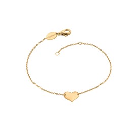 Engelsrufer ERB-LILHEART-G Women's Bracelet with Sterling Silver Heart Pendant in Gold Colour 17 + 3 cm, Silver, No Gemstone