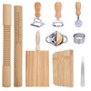 MEKOTRIN 10 Pcs Pasta Making Tools Set, Wooden Threaded Rolling