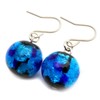 Women's Firefly Glass Earrings, Blue, Blue, Luminous, Titanium, Dragonfly, Okinawa,