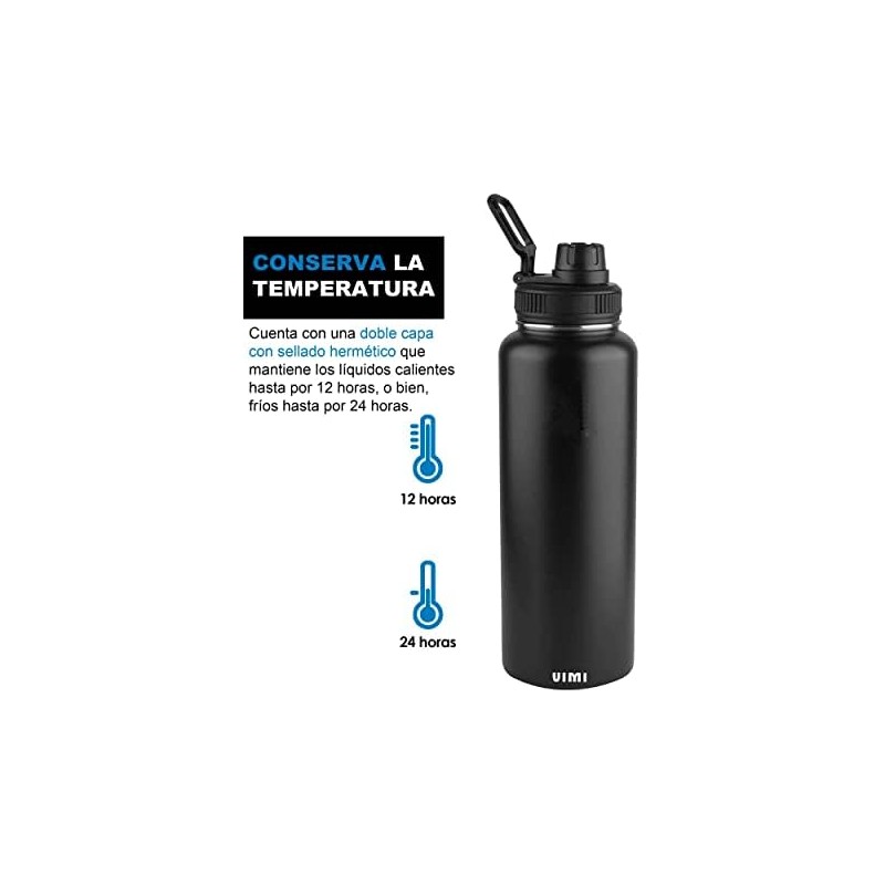 Botella Agua Fría Caliente 1.2 L Termo Acero Inoxidable
