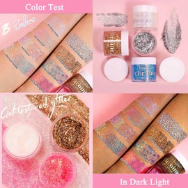 Glitter Face for Body and Hair Holographic Body Glitter Gel Long Lasting Festival Glitter Carnival Body Glitter Music Festivals Make-Up