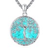 LOOVE Turquoise Necklace Sterling Silver Tree of Life Necklace for