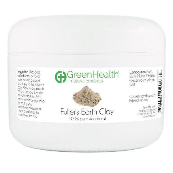 Fuller's Earth Clay Powder 6 oz - 100% Pure & Natural by GreenHealth