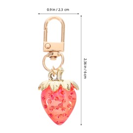 CALLARON Strawberry Keychain, Keychain, Cute, Fruit Keychain, Strawberry Keychain, Pendant Accessory, Cute Strawberry Keychain, Strawberry Charm, Strawberry Decoration, Red, Zinc Alloy, red