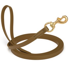 Viper Biothane K9 Working Dog Leash Waterproof Lead for Tracking Training Schutzhund Odor-Proof Long Line with Solid Brass Snap for Puppy Medium and Large Dogs, 33ft Coyote Brown