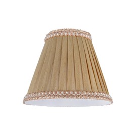 Aspen Creative 33003 Small Pleated Empire Shape Chandelier Clip-On Lamp Shade, Creme, 3" Top x 6" Bottom x 5" Slant, 1 Pack