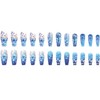 24Pcs Spring Press on Nails Medium Blue Gradient Fake Nails