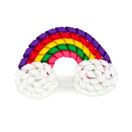 Wee Ones Girls Grosgrain Rainbow Ribbon Hair Clip, Rainbow, Large