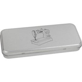 Azeeda 'Sewing Machine' Metal Hinged Stationery Tin/Storage Box (TT00245740)