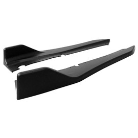 IKON MOTORSPORTS, Rear Apron Compatible with 2018-2024 Infiniti Q50, Matte Black PP Rear Bumper Lip Splitter Diffuser Canards Pair, 2015 2016 2017 2018 2019 2020 2021