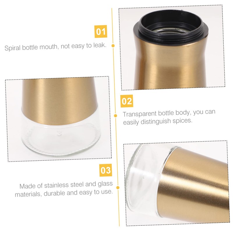 MAGICLULU Salt Pepper Shaker Set Stainless Steel Condiment Bottles Lids