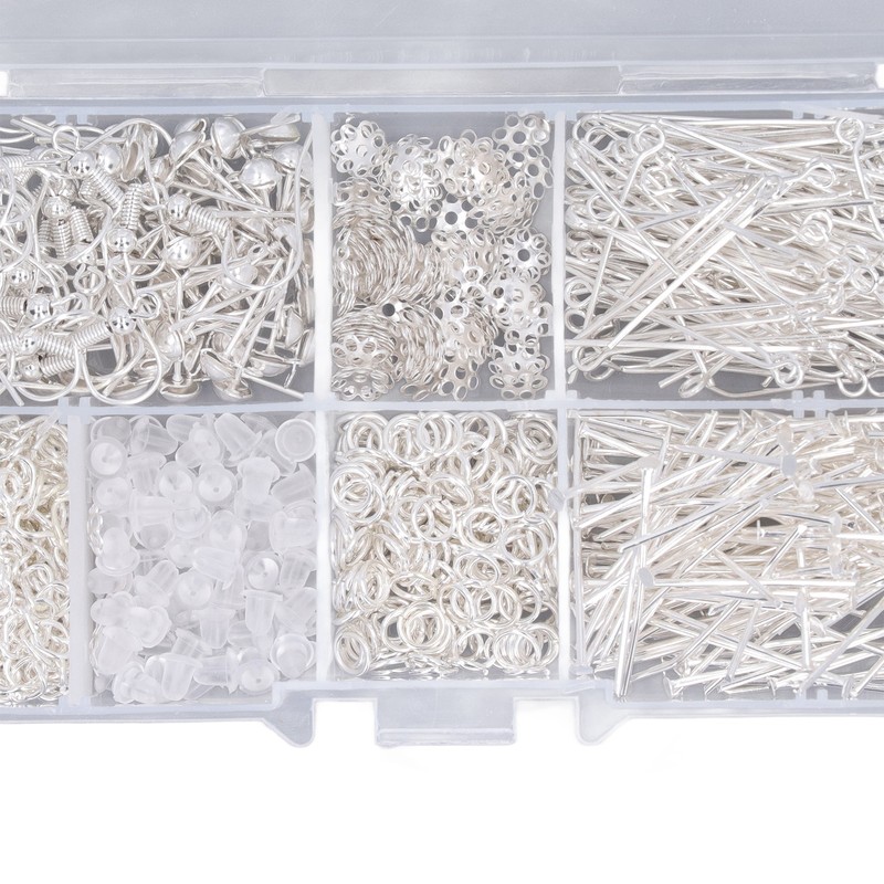 Earring Making Kit with Tweezers Ear Hooks Ear Pins Wax