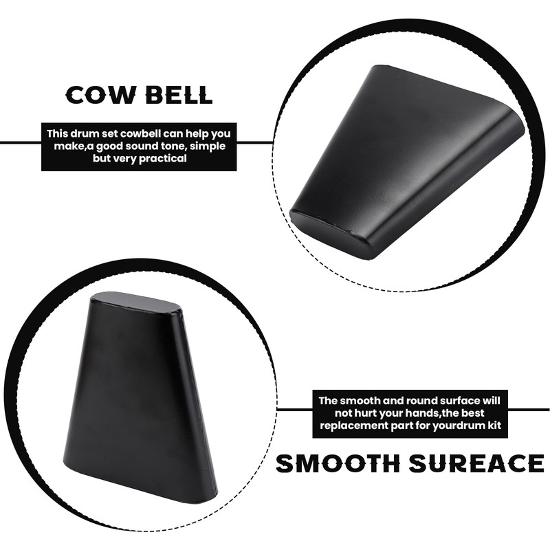 6 Inch Metal Cowbell with Wooden Stick, Percussion Instrument CowBell,