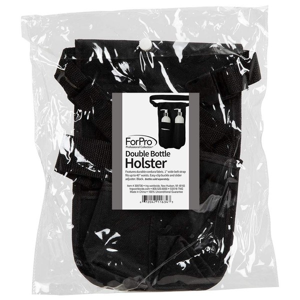 ForPro Professional Collection Double Bottle Holster, Black, Adjustable Strap, Holster