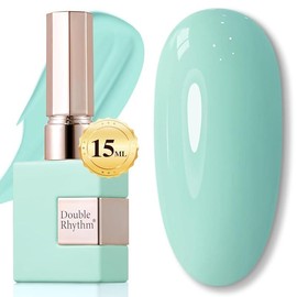 15ML Sheer Gel Nail Polish Soak Off Same Color Bottle Glossy Nail Art Gel for Salon or DIY Manicure at Home for Women:_Light Blue