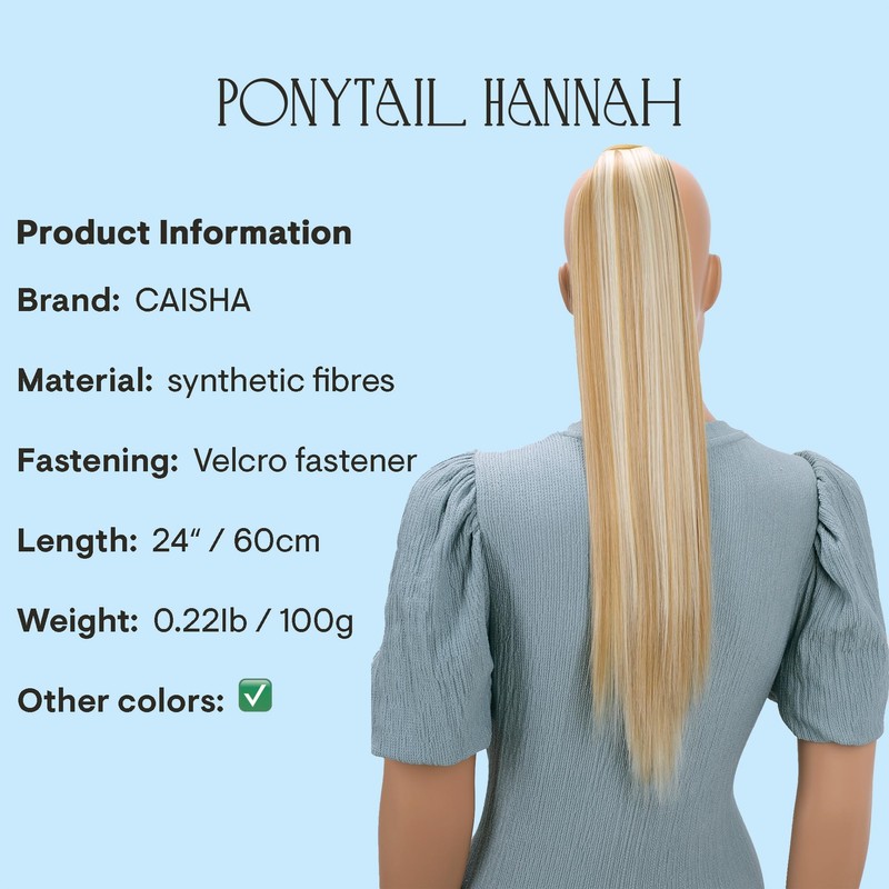 PRETTYSHOP 60 cm Hairpiece HCK7, Straight Ponytail Hair Extension, Blond