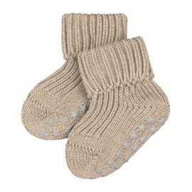 FALKE Catspads Slipper Socks, Cotton, Baby Blue, Pink, Many Other Colours, Thick Socks with Pattern, Warm, Plain, Ribbed, with Nubs on the Sole, 1 Pair, Beige (Sand Mel. 4650), 62-68