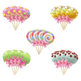 yueton 20 decoraciones para tartas con temática de caramelos para cumpleaños, fiestas, baby shower, boda, etc