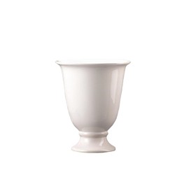 Serene Spaces Living White Porcelain Urn Vase: Pedestal Floral Pot for Natural & Faux Flowers. Perfect Entryway, Home Decor, Tabletop Decoration, Wedding, Small