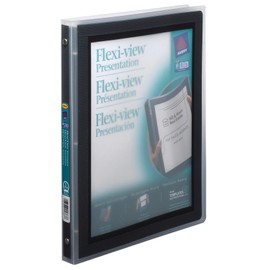 Avery Flexi-View 3 Ring Binder, 0.5 Inch, Round Rings, Black, 100 Sheet Capacity (15767)