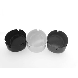 MC-Trend Ashtrays Set of 12 Durable Melamine Plastic - Round, Weatherproof, Stackable - 3 Colours - Ideal for Outdoor and Indoor Use - Perfect for Balcony, Garden & Gastro (Pack of 12)