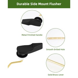 ANJOES 2 Pack Side Mount Toilet Tank Lever Kit, Toilet Trip Lever Compatible with American Standard/Mansifield, Toilet Flusher Replacement with Flapper Chain, Universal Fit, Brushed Nickel