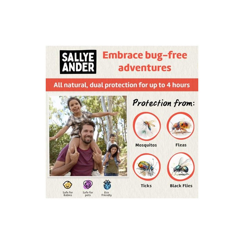 SALLYEANDER No Bite Me - Repelente natural de insectos e