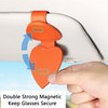 compuda 2-Pack Visor Sunglass Holder - Genuine Leather Sunglass Visor