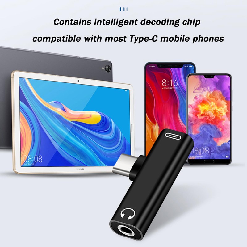 Hsupez USB C to Jack Headphone Adapter, Charging 2 in